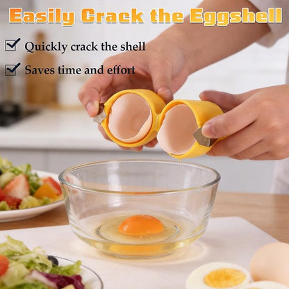3 in 1 Egg Slicer for Hard Boiled Eggs,3 Cutting Modes,with 2 Egg Shell Opener,Stainless Steel Kitchen Dicer for Strawberry, Grape, Mushroom