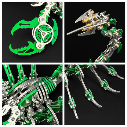3D Metal Model Kits,3D Metal Puzzle for Adults Mechanical Scorpion King Green Steel Warcraft Collection DIY Animal Brain Teasers Simple 3D Puzzles for Adults.