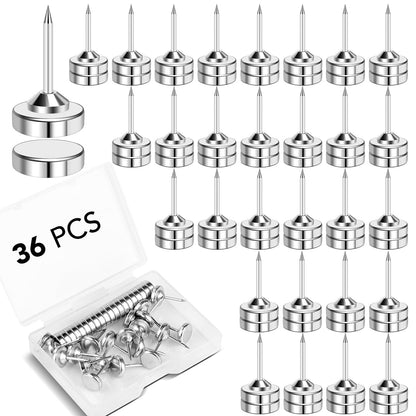 E BAVITE Magnetic Push Pins ThumbTacks, 36 Sets Magnet Pushpins for Wall Bulletin Board Cork Board Cute Decorative Push Pin Clips for Poster Hanger Picture Hanging Home Office Accessories