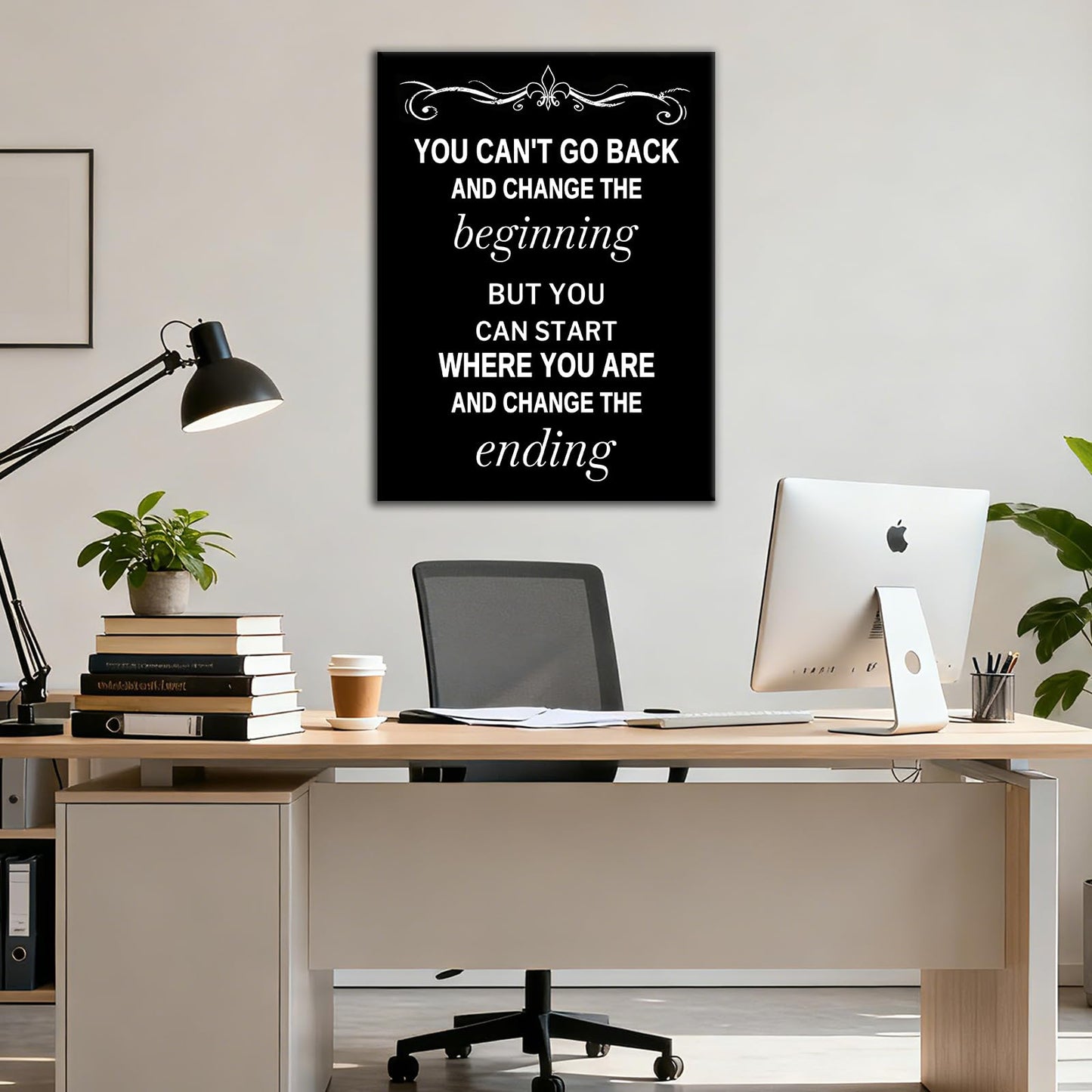 DINGFUN Motivational Office Wall Decor Inspirational Poster Wall Art Inspiring Success Quotes for Home Positive Theme Picture Painting Artwork for Bedroom Workplace Gym Ready to Hang [18''Wx24''H]