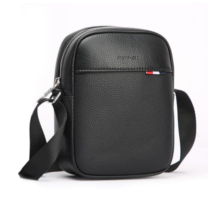 BOPai Genuine Leather Chest Sling Shoulder Crossbody Bag for Men Black
