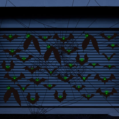 Kanayu 32 Pcs Halloween Garage Door Decorations Magnets Glow in the Dark Black Bats Spider Garage Door Magnets Luminous Magnetic Stickers Halloween Decorations for Home Car Refrigerator(Large Bat)