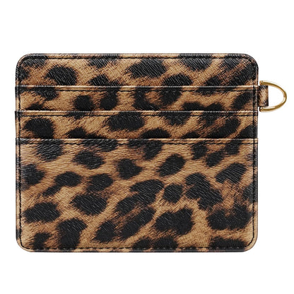 Simikol Slim Minimalist Pocket Credit Card Holder Wallet RFID Blocking Lightweight Thin Small Cute Card Cases,Leopard
