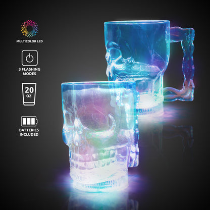 Fun Central Light Up Skull Mug with Multifunction LED - 20oz