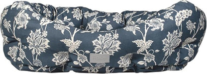 Fringe Studio INDIENNE Coastal Blue 29" W x 24" D x 9" H Medium Round Cuddler 100% Cotton Canvas Exterior, Machine Washable, PetShop Collection (215016)