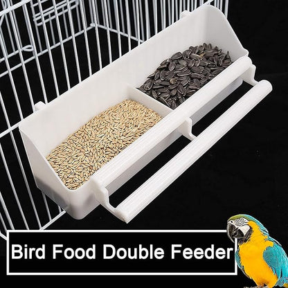 X-Large Double Stacker Wrought Iron Cage Bird Flight Parrot Breeding Breeder Cage Side Breeding Door Easy Clean Pull Out Tray Removable Rolling Stand Cockatiel Conure Canary Aviary Finches Budgies