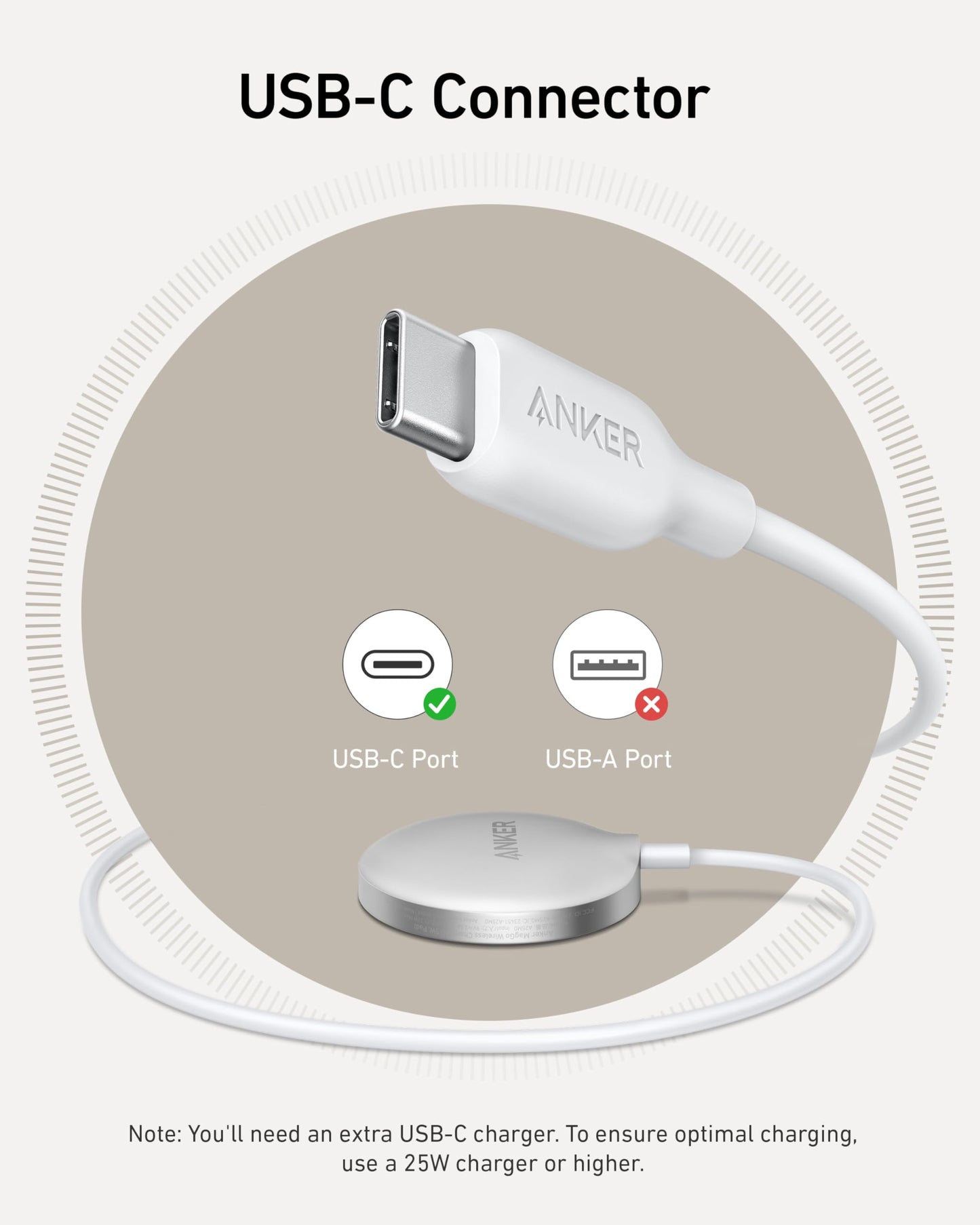 Anker MagSafe Charger Pad, MagGo iPhone 16 Wireless Charging Pad, Qi2 Certified 15W Wireless Charger, Compatible with iPhone 16/16 Plus/16 Pro/16 Pro Max/15/14/13/12 Series (USB-C Adapter Included)