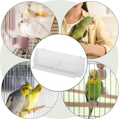 2pcs Automatic Hanging Bird Feeder with Anti-Splash Tray, Wet and Dry Food Dispenser for Parrots and Small Birds, Outdoor Seed Feeding Container
