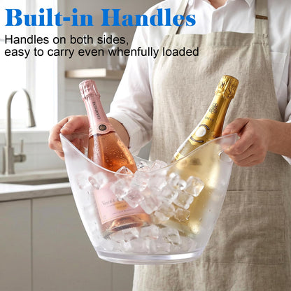 Yesland Ice Bucket, Clear Acrylic 3.5 Liter Storage Tub, Beer Bucket Beverage Chiller Bin for 2 Wine, Champagne Bottles, Beer Bottles