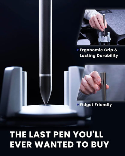 novium Hoverpen - Luxury Pen for Men & Women, Vertically Standing Executive Ballpoint Pen with Top Grade Free-Flowing Ink Refill, Metal Made, Unique Gifts, Luxury Pen for Men, Mens Gifts Ideas