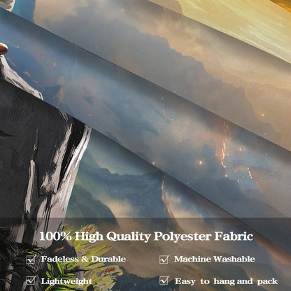 Spenlife Heroic Dragon Landscape Wall Tapestry, Fantasy Mountain Quest Tapestries for Room Decor, Epic Tapestry 60x44 Inch