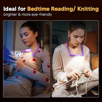 Neck Reading Lamp Purple Gifts For Women Book Lovers Knitting Crochet Accessories, Stocking Stuffers Christmas Birthday Present For Mom Wife Grandma Bible Readers Knitters Quilting Sewing Supplies