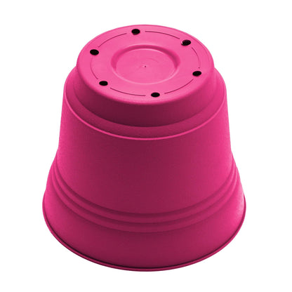 Bloem Saturn 5" Fuchsia Round Planter Pot with Snap-in Saucer for Indoor or Outdoor Gardening, Made in USA