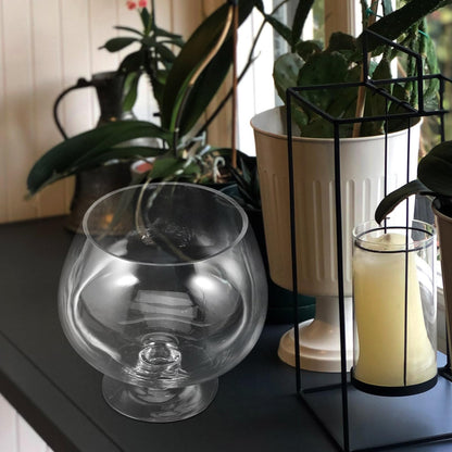 GANAZONO Clear Bubble Bowl Glass Fish Bowl Terrarium Globe Flower Vase Hydroponic Vase Goblet Beer Glass Centerpiece for Home Office Wedding Party Tabletop Decor 6.68inches