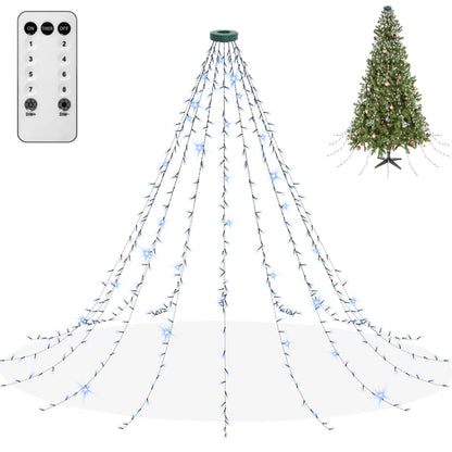 aneeway Christmas String Lights, 480 LEDs, 8 Lighting Modes, 9.84FT, Cold White, Model SW-LSL-03-480, Remote & Timer