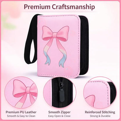 Mini Trading Card Binder Album, 1 Pocket Card Binder with 40 Pages 80 Pockets, Top Loading Small Card Binder for Trading Cards, Single Card Holder Book for TCG Sports,Game Cards, Card Storage Binder