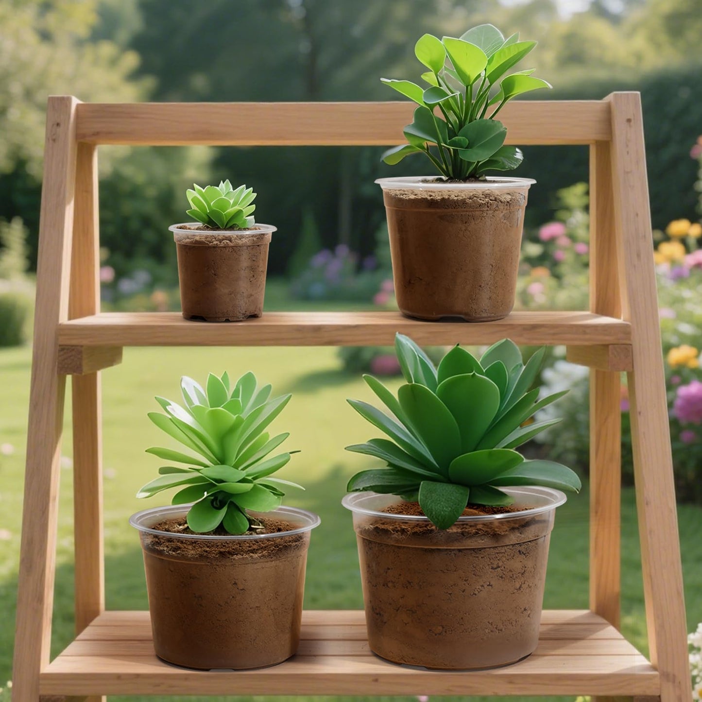 HKKZYT 4/6/8/10 Inch Large Size Clear Nursery Pots for Plants, 16 Pack Plastic Plant Pots with Drainage Holes, Durable Seedling Starter Pot for Succulents Flowers Herb Vegetables