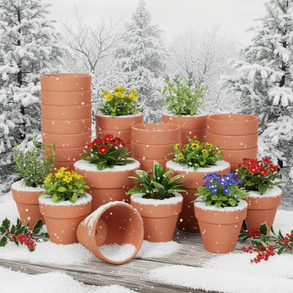 YESIACE 24 Pack 4 Inches Terracotta Plant Pots, Terra Cotta Planter with Drainage Holes, Perfect for Planting, Painting, Weddings and Parties (4inch/Original Color)