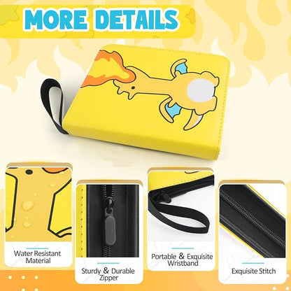 Collectible Trading Card Albums, 400 Card Holders with 50 Removable Sleeves, Portable 4 Pockets Collectible Trading Card Binder, PU Card Collection Binder for MTG, TCG, Sport Card, Game Cards