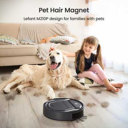 Lefant M210P Robot Vacuum Cleaner, Super Thin, Powerful Suction, Quiet, Self-Charging, Ideal for Pet Owners, Cleans Hard Floors to Medium-Pile Carpets, 120 Mins Runtime, APP/WiFi/Alexa Control, Gray