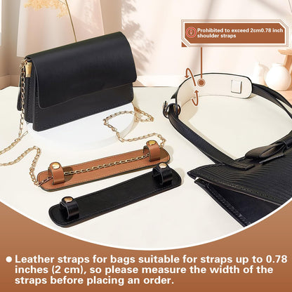 Realand 3Pcs Removable Leather Shoulder Strap Pad Replacement Pressure Relief Shoulder Pads for Women Cover for Tote Bag Handbag Purse, Backpack Strap Pads, Black White Brown