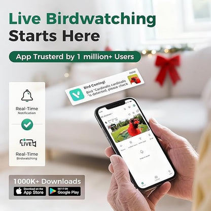 PerchMe® 2026 New AI Bird Feeder with Camera Solar Powered -2K HD Live View,Smart Bird House Camera Wireless Outdoor,DIY Add-ons,Pefect Birding Gift for Parents & Families