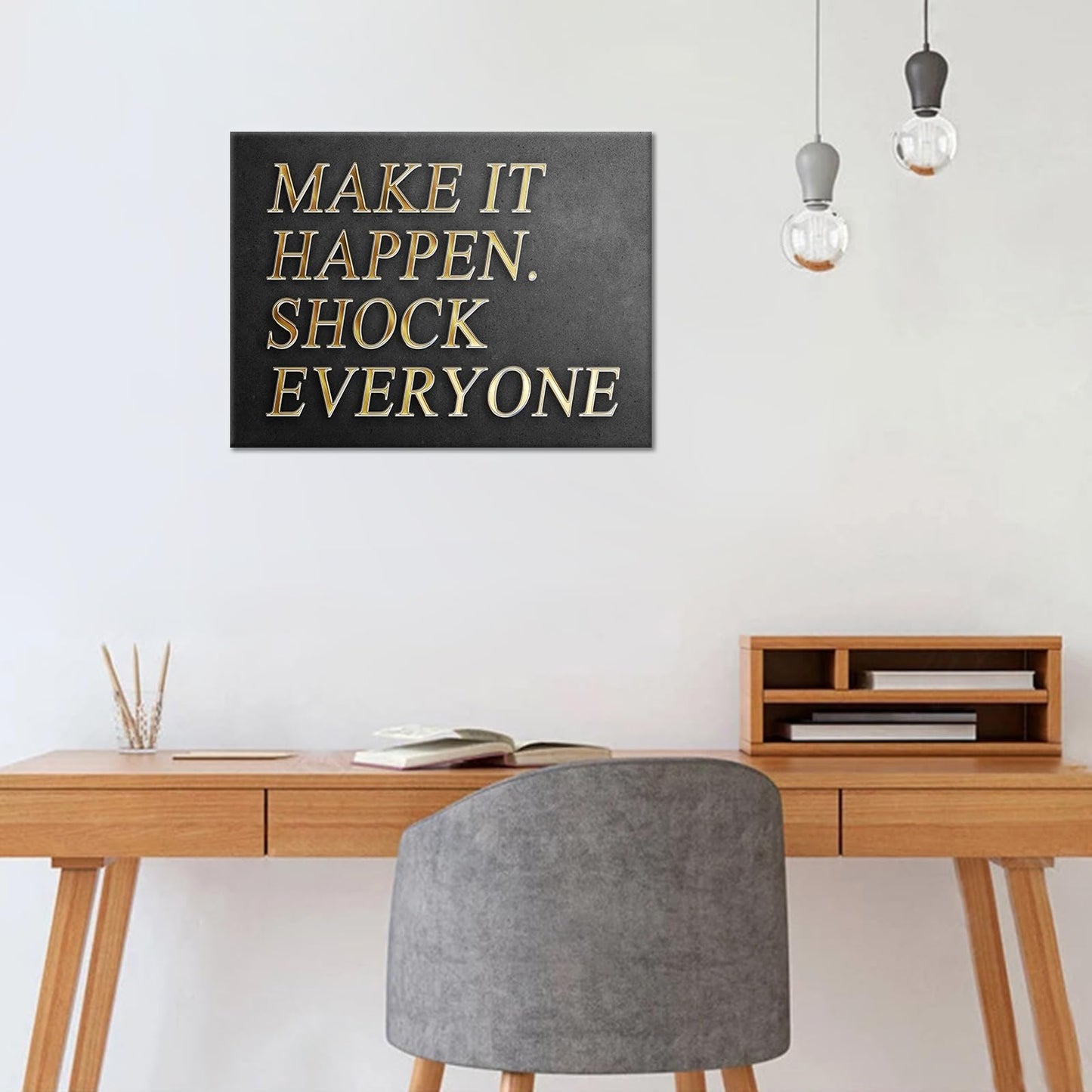 Inspirational Canvas Wall Art Entrepreneur Affirmation Quotes Print Poster Motivational Picture Painting for Office Home Office Parlour Living Room School Decoration Stretched and Framed [24''Wx18''H]