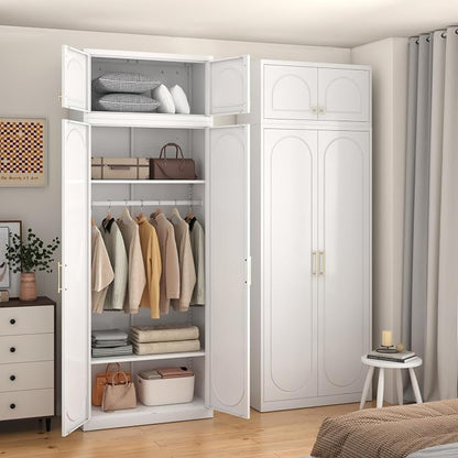 SteeLoong Wall Storage Cabinet,White Metal Bathroom Wall Mounted Cabinet,15 Inch Armoire Wardrobe Closet Storage Cabinets for Basement,Livingroom Home Office