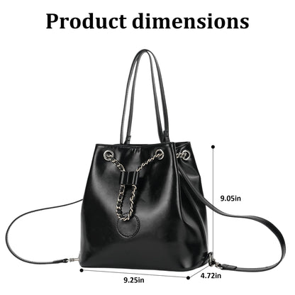 Goinsound Bucket Bag for Women, Vegan Leather Drawstring Tote with 2 Convertible Straps, Casual Crossbody Handbag