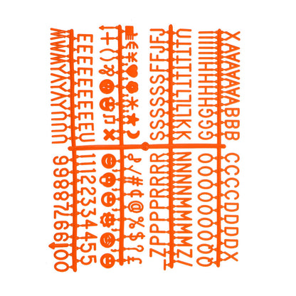 MECCANIXITY 3/4 Inch Letters Set for Felt Letter Board Numbers Symbols Orange Alphabet Message Board Changeable for Cafe, Wedding, Birthday