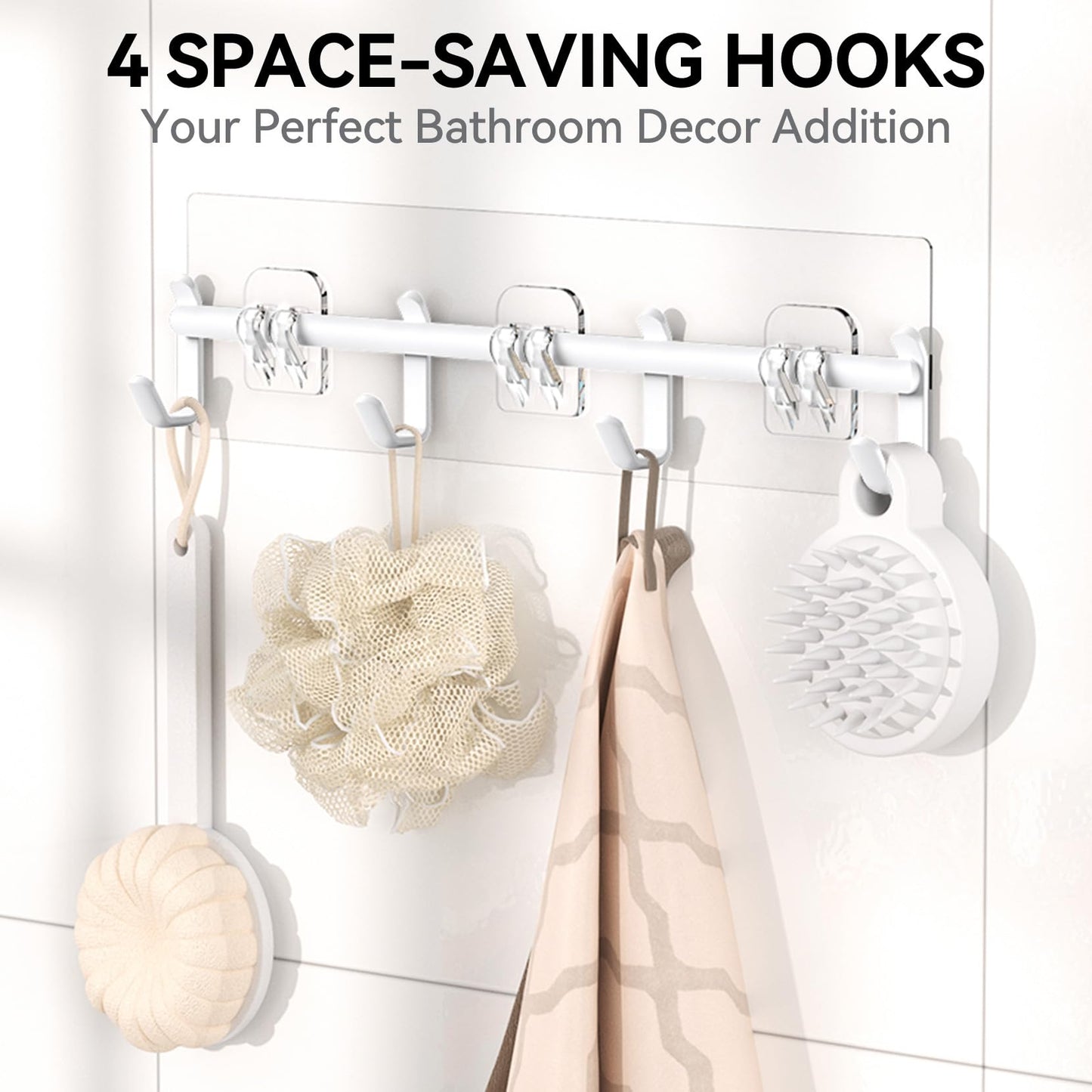 YASONIC Shower Caddy, 100% Rustproof Shower Shelves for Inside Shower, No Drilling Bathroom Organizers and Storage, 6 Pack Large Capacity Bathroom Shelves for Kitchen & Home Decor