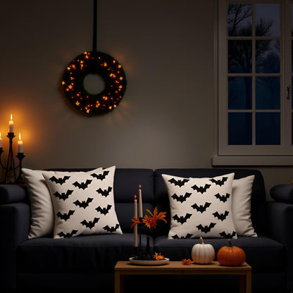 Tosleo Halloween Throw Pillow Covers 20x20 inch Set of 2 Black 3D Bats Embroidery Pillow Cases Thanksgiving Holiday Cushions Covers Home Party Fall Decor Pillowcases Cushion Covers for Sofa Bed Couch