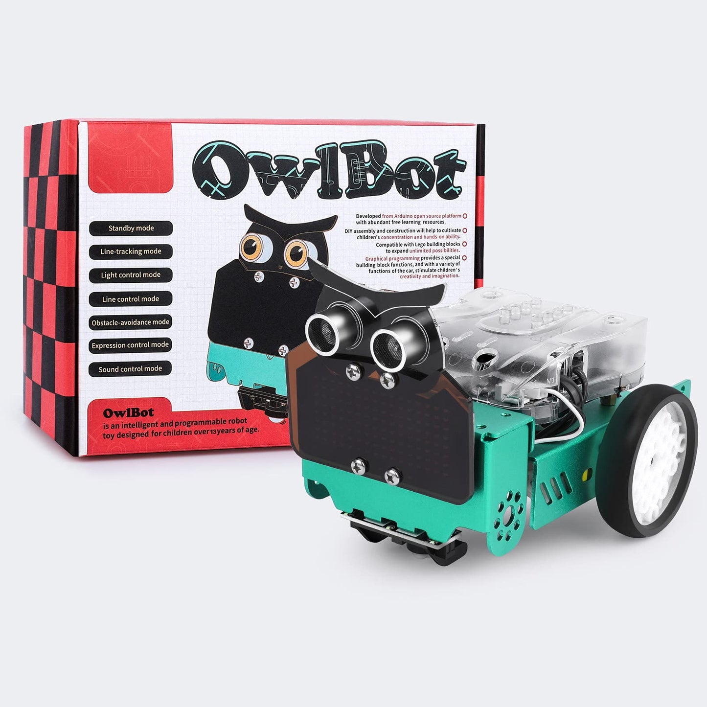 ELEGOO Owl Smart Robot Car Kit for Arduino Robotics for Kids Ages 8-12 12-16 STEM Science Kits Coding Robots Toys for 8+ Year Old Boys Girls Teens Circuits Engineering Building Projects