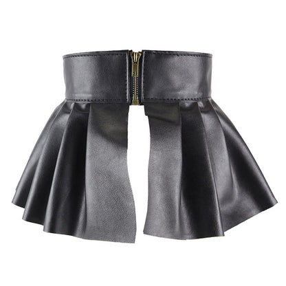 U Scinan Women's Dress Belt PU Leather Pleated Fashion Stretchy Peplum Cinch Belt Skirt Style Elastic Wide Waistband