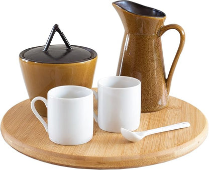 TB Home Lazy Susan Organizer for Cabinet, Pantry or Tabletop – 10" Bamboo Turntable for Kitchen, Counter or Spice Rack Storage