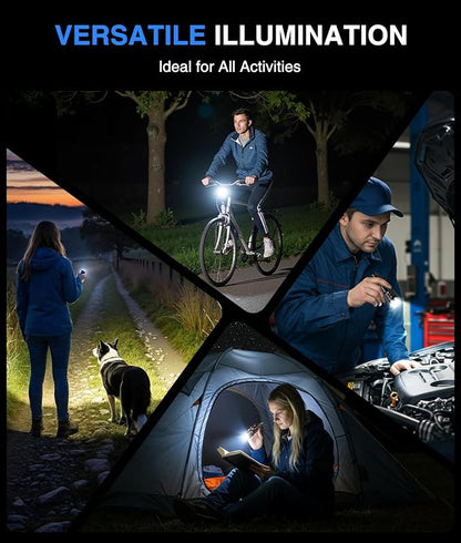 LETMY 6 Pack Rechargeable Flashlights 2000 Lumens, 3 Modes Bright Small Flashlight for Home Tactical Flashlights Rechargeable, Zoomable LED Flashlights Waterproof for Outdoor,Camping Emergency