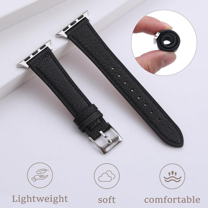 Thin Slim Soft Goatskin Women Leather Watch Bands for Apple Watch 38mm 40mm 41mm 42mm, Small Wrist Watch Band Lightweight Elegant Replacement Straps Compatible with iWatch SE 11 10 9 8 7 6 5 4 3 2 1