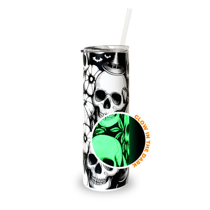 Hogg Glow in the Dark Halloween Travel Mug, Skull Tumbler, 20 oz Insulated Stainless Steel Halloween Coffee Tumbler, Spooky Cups for Adults, Festive Glow in the Dark Skull Coffee Cup