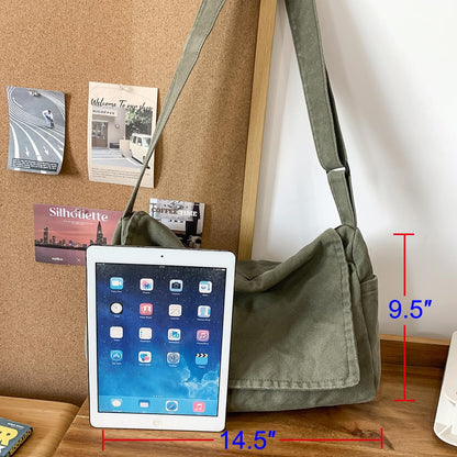 Collsants Messenger Bag for Women Men Satchel Bag Canvas Crossbody Shoulder Bag Casual Sling Bag(green)