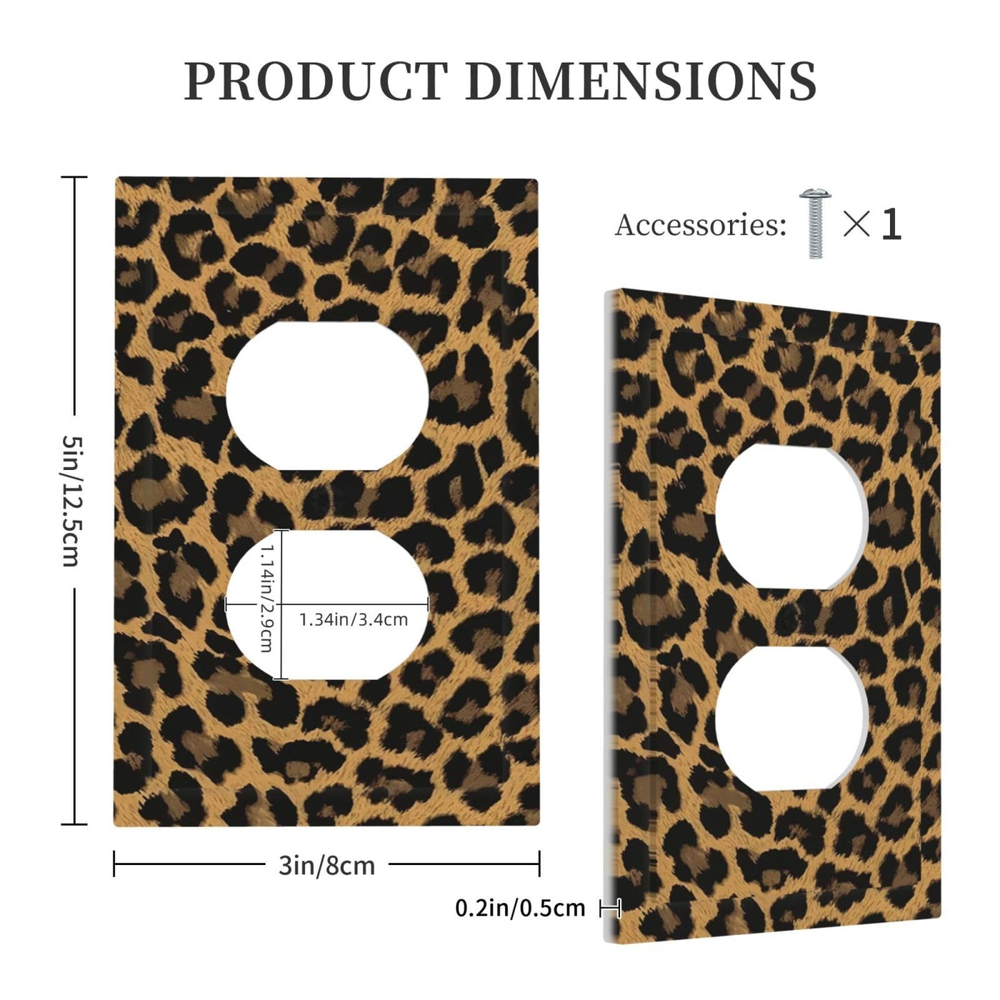 Annisrak Animal leopard print psychedelic Outlet Covers 1 Gang Duplex Light Switch Cover Electrical Receptacle Faceplate Wall Plate Decorative Switch Plates for Bedroom Bathroom Decor