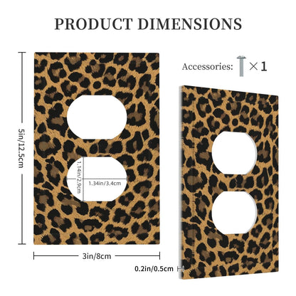 Annisrak Animal leopard print psychedelic Outlet Covers 1 Gang Duplex Light Switch Cover Electrical Receptacle Faceplate Wall Plate Decorative Switch Plates for Bedroom Bathroom Decor