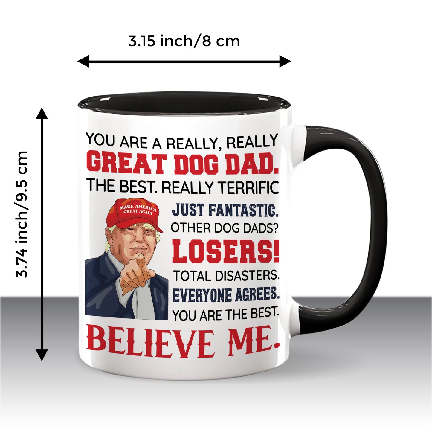 Viberty Dog Dad Fathers Day Gift - Dog Dad Gifts For Men - DogFather Gifts - Pet Lover Owner, Fur Papa Present Idea - Christmas, Birthday Gifts for Pet Lovers - Ceramic Mug 11 Oz