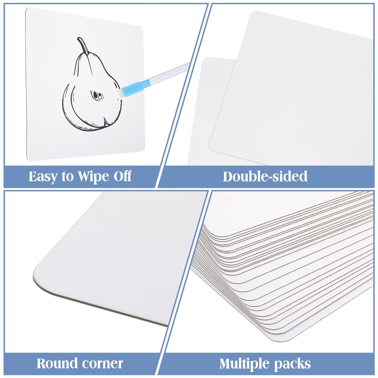 Fulmoon Dry Erase Lapboard Set with Markers Dry Erase Boards Classroom Pack Small White Board 9"X12" Mini Double Sided Whiteboard Set Lapboards for School Supplies(100 Pcs)