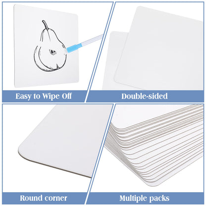 Fulmoon Dry Erase Lapboard Set with Markers Dry Erase Boards Classroom Pack Small White Board 9"X12" Mini Double Sided Whiteboard Set Lapboards for School Supplies(200 Pcs)