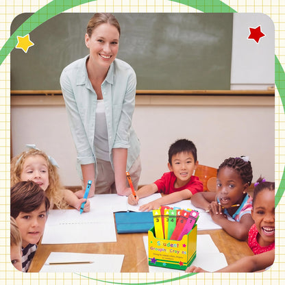 Eaasty 37 Pcs Back to School Crayon Flip Name Sticks with Pick Me Box Crayon Classroom Talking Flip Sticks for Classroom Management Tool Teacher Essentials Student Educational and Learning Activities