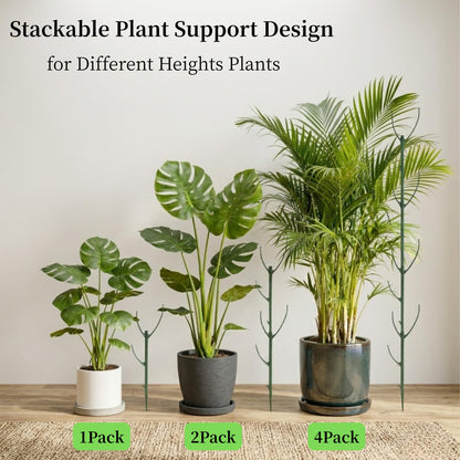 15 Pack Stackable Monstera Plant Support Stakes, 120inch Climbing Plant Sticks Structures with Garden Ties, Durable Alternative to Moss Pole for Indoor Outdoor Plants