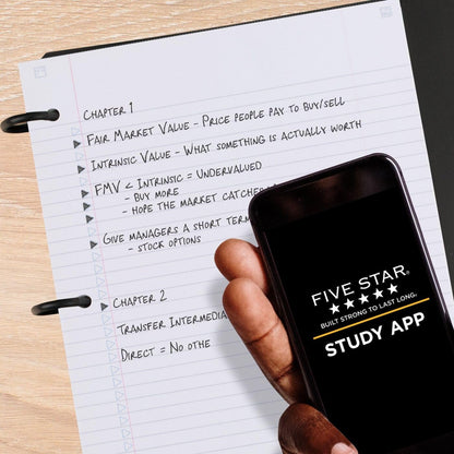 Five Star Flex Refillable Notebook + Study App, 1 Inch Binder with Customizable Cover, College Ruled Notebook and 3 Ring Binder, Hybrid NoteBinder, 200 Sheet Capacity, Color Will Vary (29326)