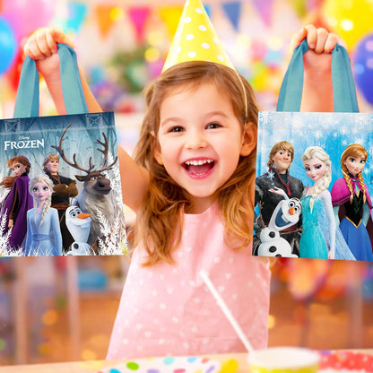 Disney Frozen Party Favor Bags Set – 24 Pack of 8" Frozen Party Goodie Bags for Kids Bulk Reusable Mini Totes | Disney Frozen Birthday Party Supplies