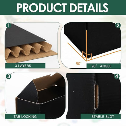 Yexiya 10 Pcs 400 Count Trading Card Storage Box Cardboard Baseball Card Storage Box Collectible Cases for Sports Gaming Cardboard Game Collecting Holder Supplies (Black)