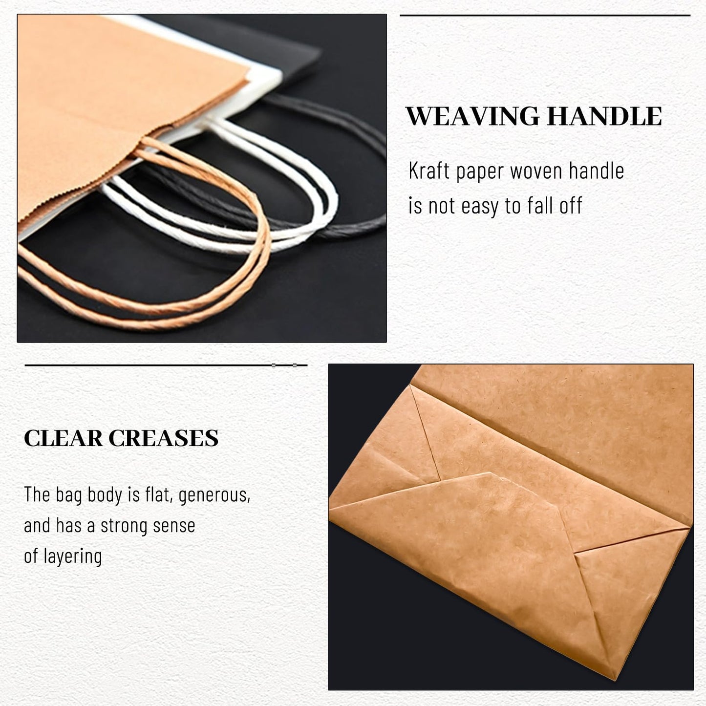 LIHOMR Gift Bags 8.25" X5.9 X3.15 100pcs Brown Kraft Paper Bag with Handles for Small Business Christmas Bulk, Wedding, Party Favor, Shopping, Lunch, Halloween Trick-or-Treat Bags